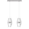 LED Hanglamp - Hangverlichting - Optra - 24W - Natuurlijk Wit 4000K - 2-lichts - Mat Chroom - Aluminium