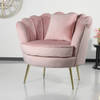 Fauteuil zitbank 1 persoons stoel Belle velvet roze bankje