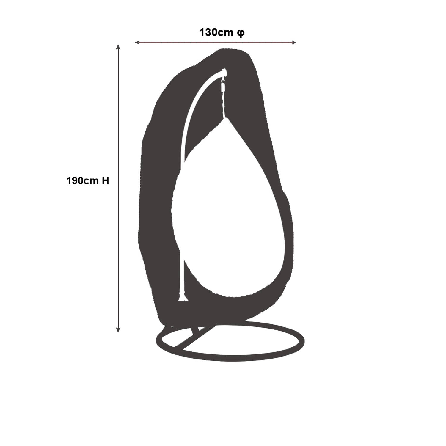 Tegen Dynamiek zacht SORARA® Beschermhoes voor Hangstoel of Eggchair 130 x 190 cm | Blokker