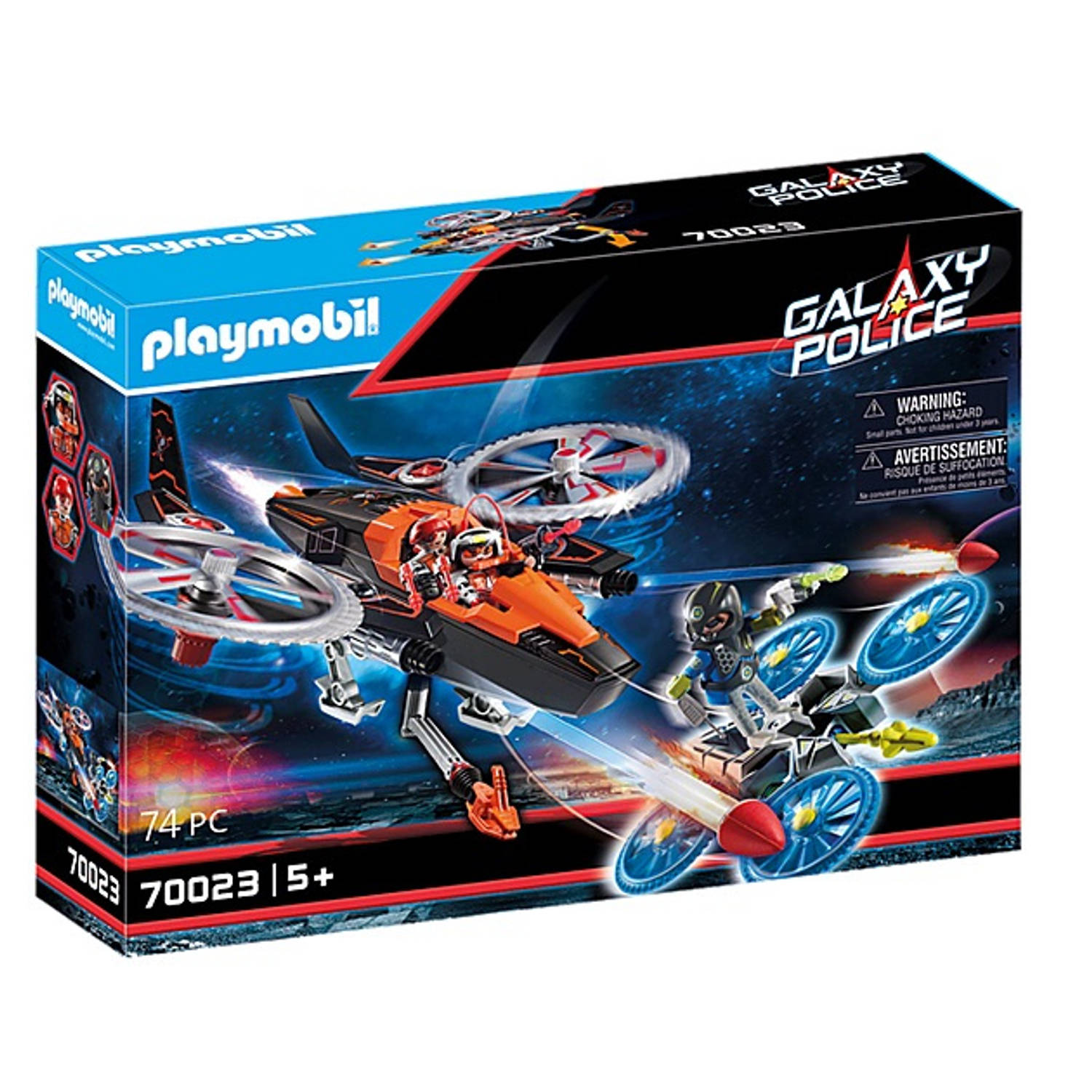 PLAYMOBIL Galaxy Police Piratenhelikopter 74 delig (70023)