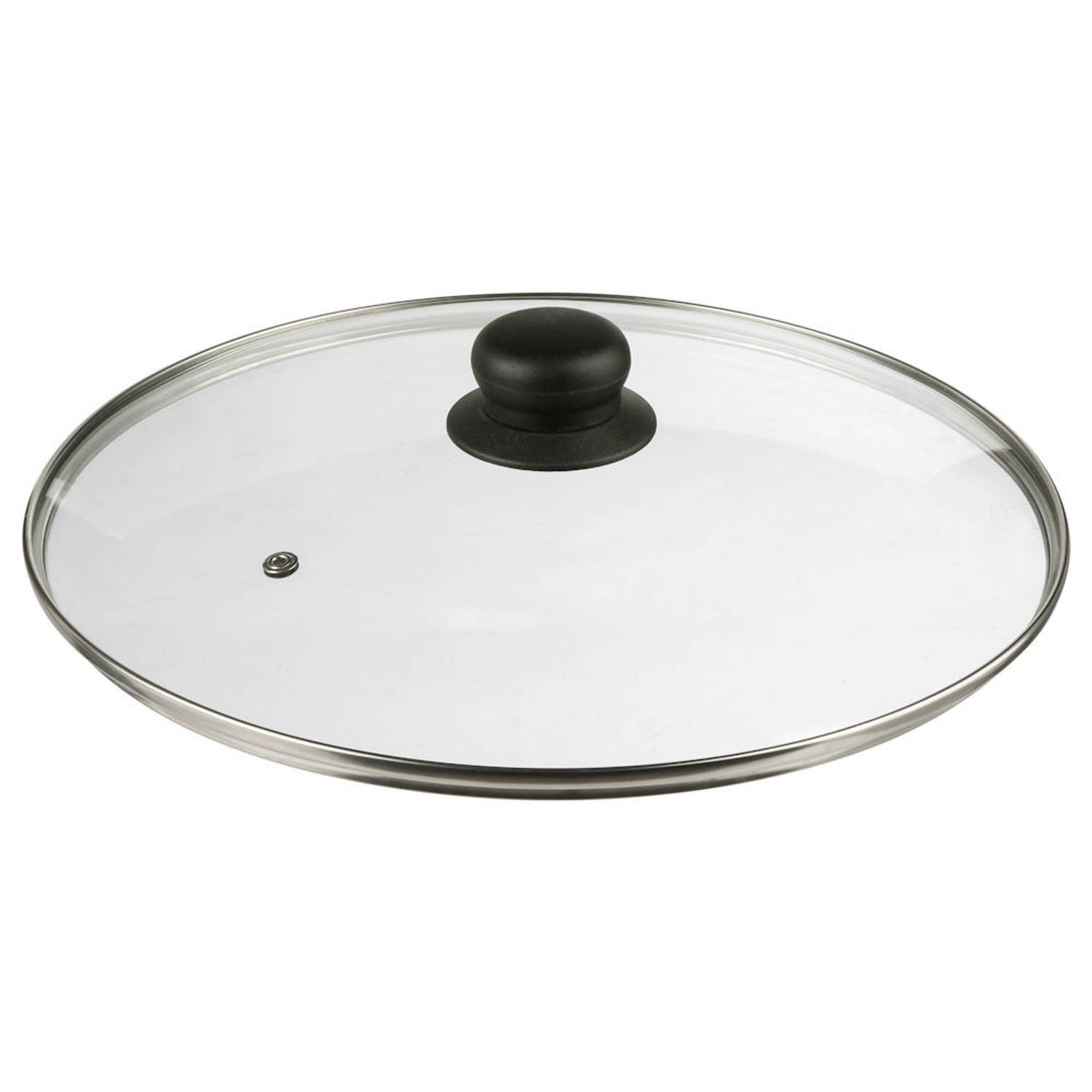 Decopatent® Universele Glazen Pan deksel - Ø28 cm - Ronde Pandeksel Glas met stoomgaatje - Transparant - Voor pannen van 28 Cm