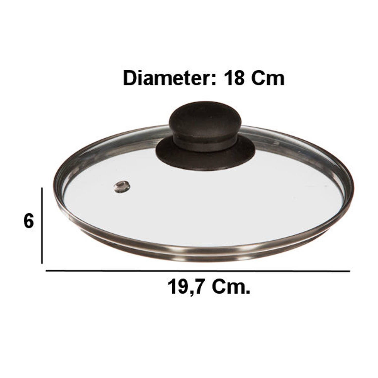 Decopatent® Universele Glazen Pan deksel Ø18 cm - Ronde Pandeksel | Blokker