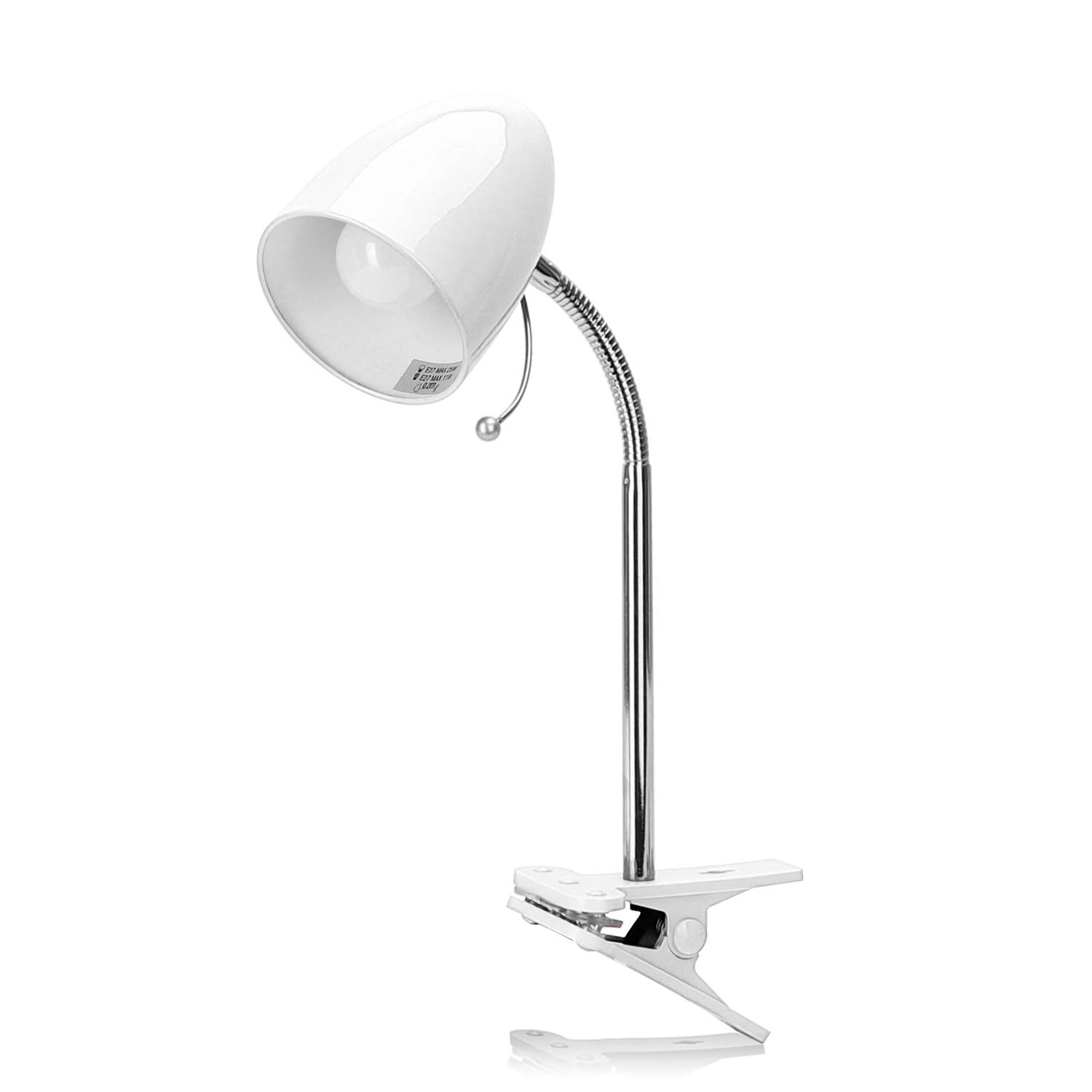 Aigostar LED klemlamp - E27 - Wit - Excl. lampje