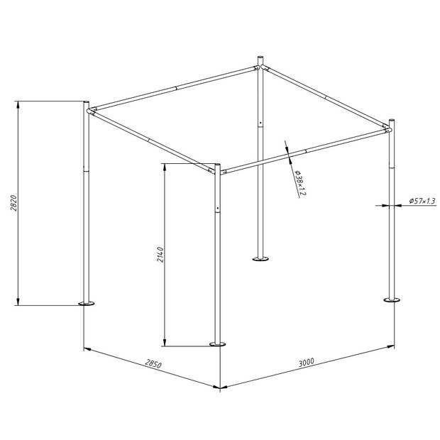 SORARA® Milano Overkapping / Paviljoen 285 x 300 cm Zand