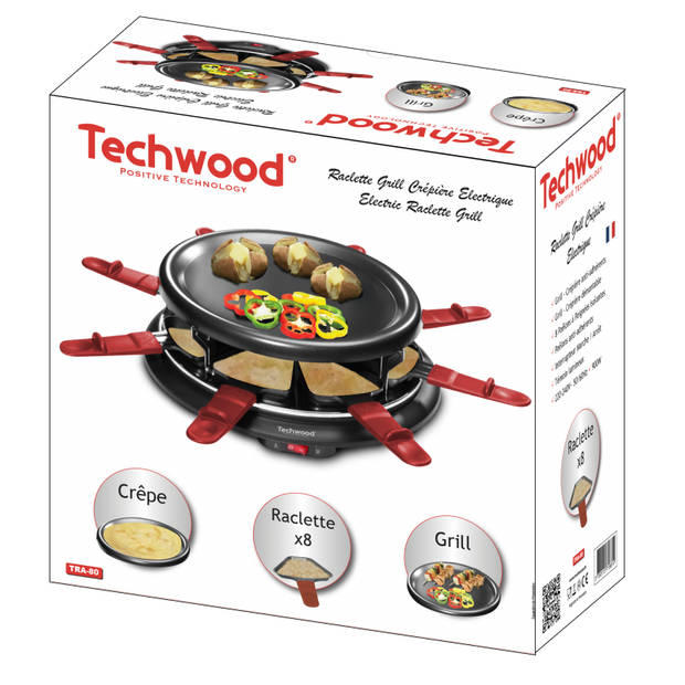 Techwood grill- en racletteset 8 pannetjes