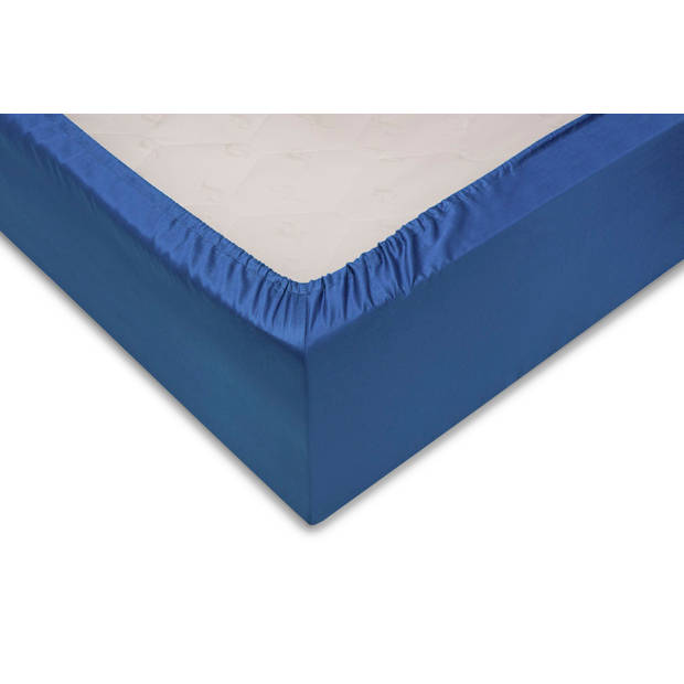 Zo home Satinado Hoeslaken Katoen Satijn 35cm Hoekhoogte - navy blue 90x210-220cm