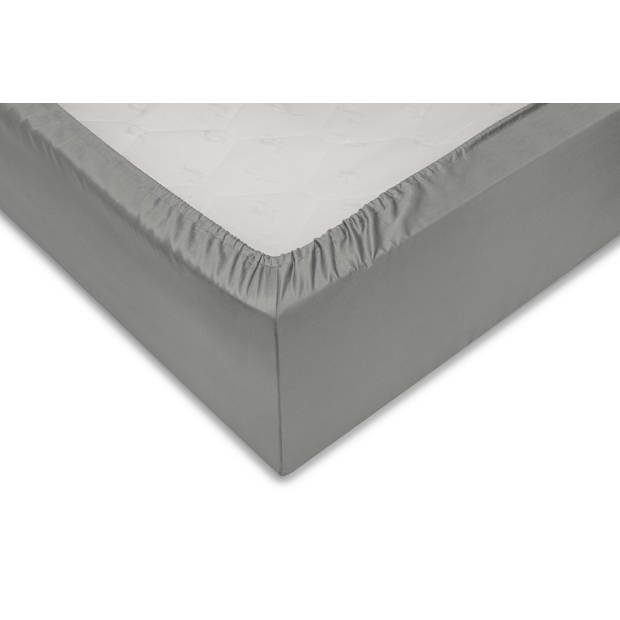 Zo home Satinado Hoeslaken Katoen Satijn 35cm Hoekhoogte - iron grey 90x210-220cm