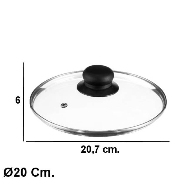 Decopatent® Universele Glazen Pan deksel - Ø20 cm - Ronde Pandeksel