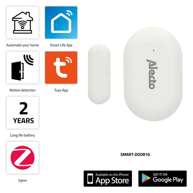 Smart Zigbee raam/deur sensor Alecto Wit