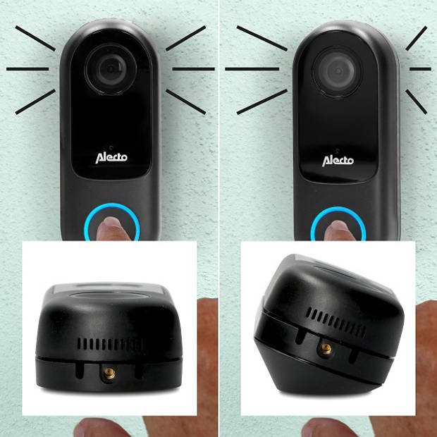Smart wifi deurbel met camera, aan domotica koppelbaar, zwart