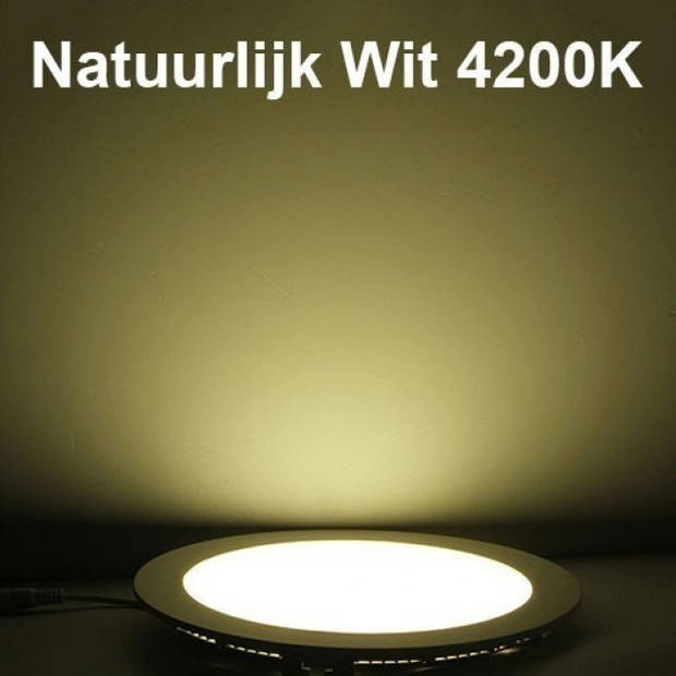 LED Downlight Slim 6 Pack - Inbouw Rond 3W - Natuurlijk Wit 4200K - Mat Zwart Aluminium - Ø83mm