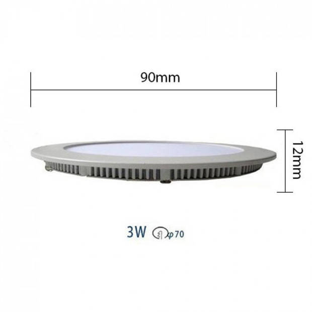 LED Downlight Slim 6 Pack - Inbouw Rond 3W - Natuurlijk Wit 4200K - Mat Zwart Aluminium - Ø83mm