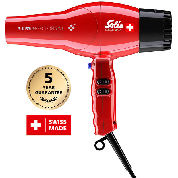Solis Swiss Perfection Plus 3801 Föhn - Ionische Haardroger - Rood
