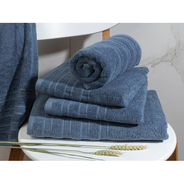 Handdoeken 27 delig set - Luxor Hotel Deluxe - 100% gekamde katoen - jeans blauw