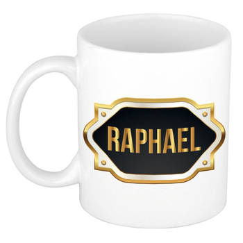 Raphael naam / voornaam kado beker / mok met embleem - Naam mokken