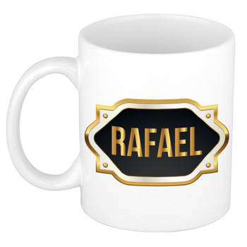 Rafael naam / voornaam kado beker / mok met embleem - Naam mokken