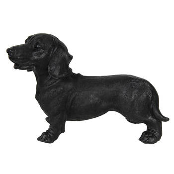 Clayre & Eef Zwarte Decoratie hond 32*14*23 cm 6PR3227