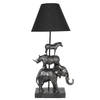 HAES DECO - Tafellamp - City Jungle - Olifant, 32x27x65 cm - Zilverkleurig Zwart - Bureaulamp, Sfeerlamp. Nachtlampje