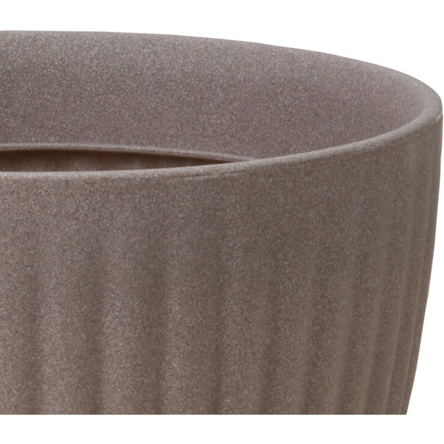 4goodz Bloempot Rond Voor Buiten Rome Laag - 40x42 Cm - Taupe | Blokker