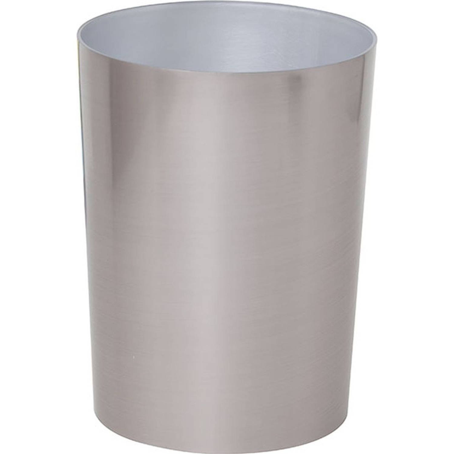 4goodz Afvalbakje 6,5 Liter Rond - Metallook Zilver