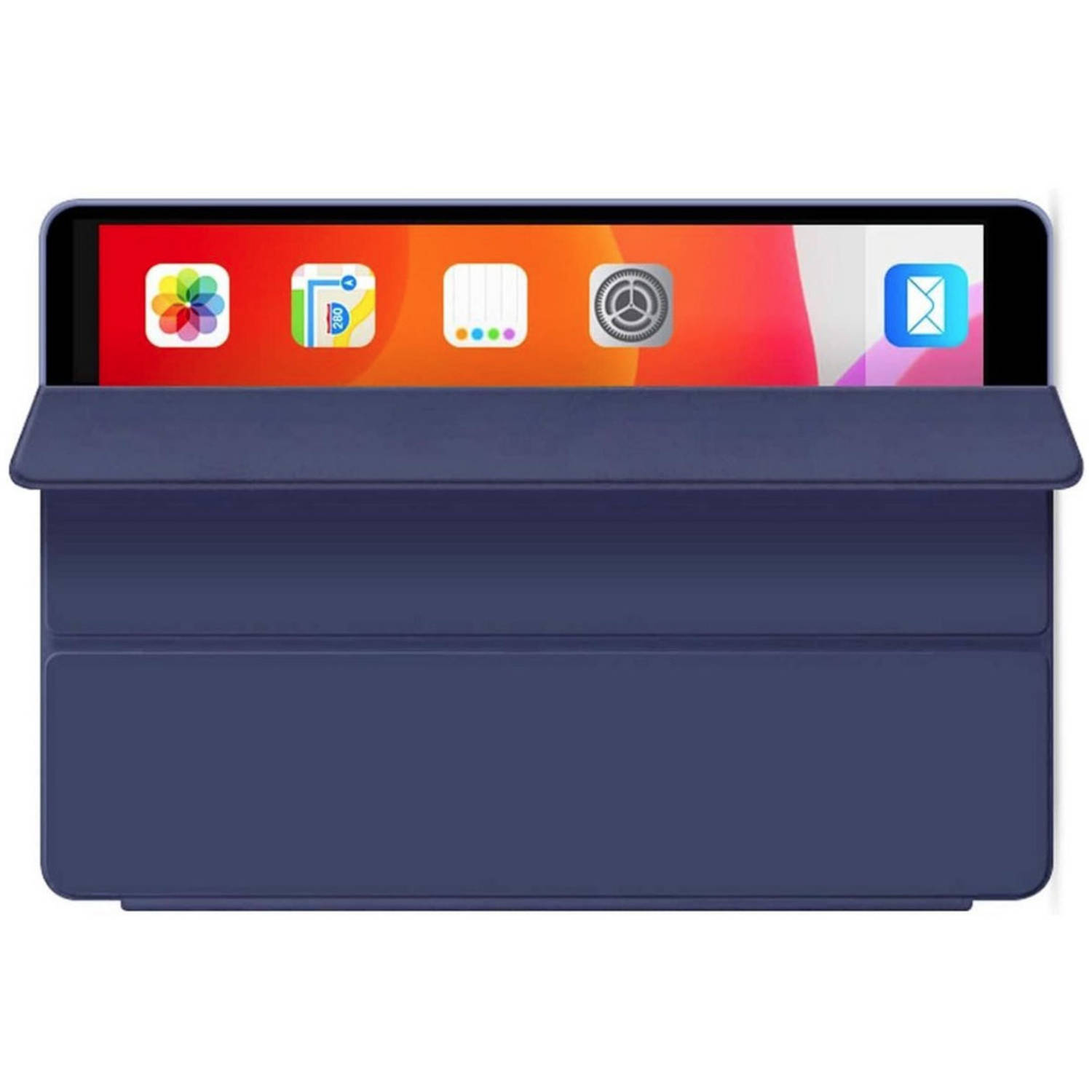 Hem Hoesje Voor Apple Ipad Air 2020 Hoesje Voor Ipad Air 4 Book Cover Siliconen Vouwbaar Donkerblauw