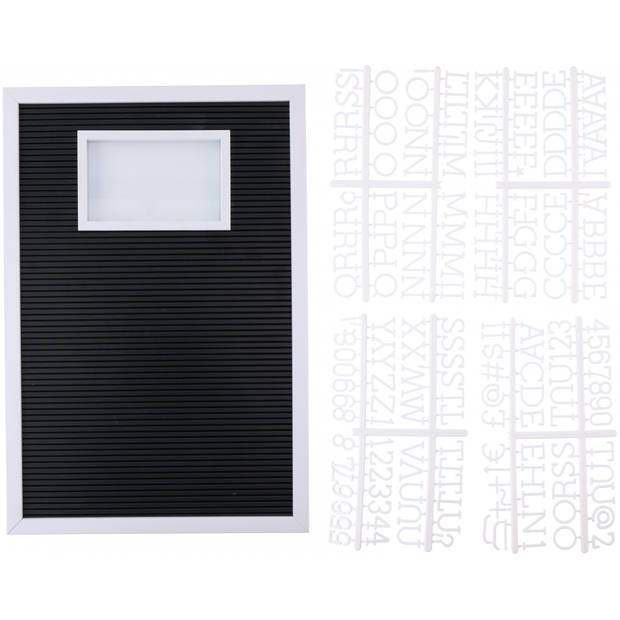 Arti Casa letterbord met fotolijst 45x30,5x3 cm zwart/wit