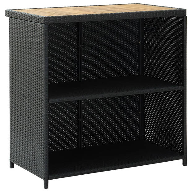 vidaXL 3-delige Barset poly rattan zwart