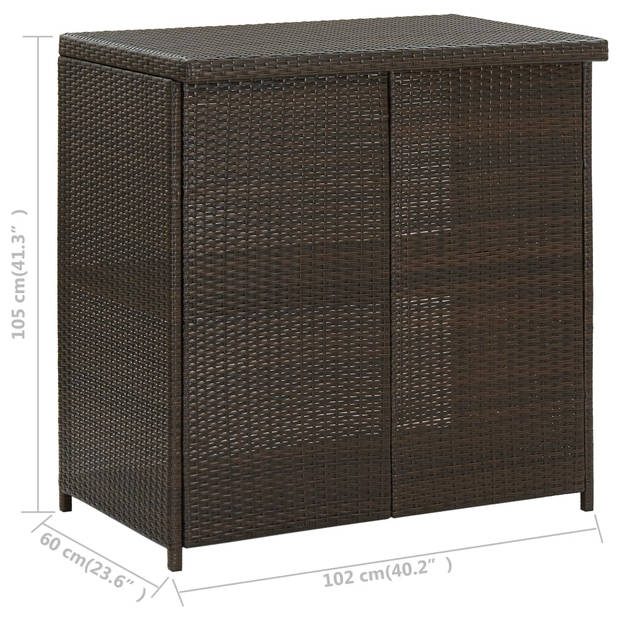 vidaXL 3-delige Barset poly rattan bruin