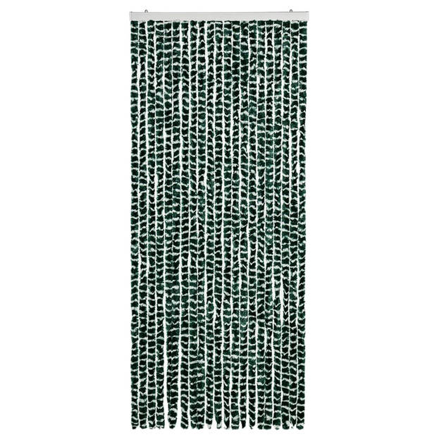 vidaXL Vliegengordijn 90x220 cm chenille groen en wit