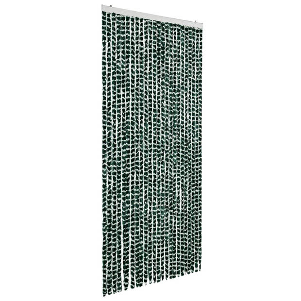 vidaXL Vliegengordijn 100x220 cm chenille groen en wit