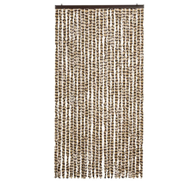 vidaXL Vliegengordijn 100x220 cm chenille beige en bruin