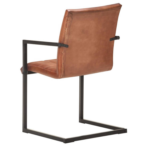 vidaXL Eetkamerstoelen 6 st echt leer bruin