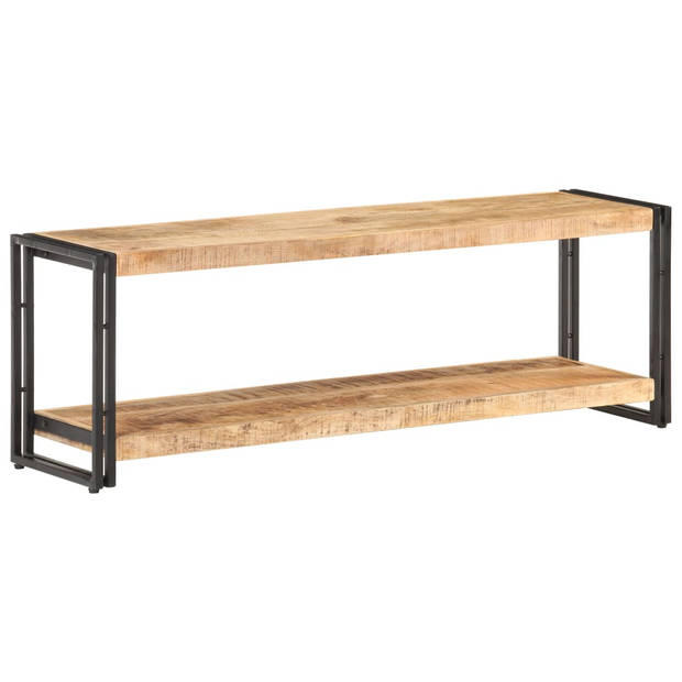 The Living Store Houten TV-kast - 120 x 30 x 40 cm - Ruw mangohout met natuurlijke afwerking