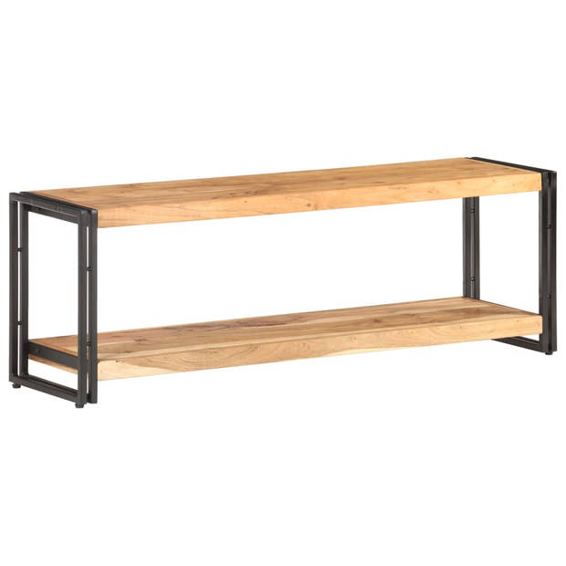 The Living Store TV Kast Industrieel - 120 x 30 x 40 cm - Massief Acaciahout - Zwart