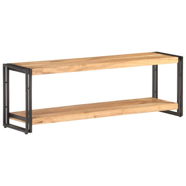 The Living Store TV Kast Industrieel - 120 x 30 x 40 cm - Massief Acaciahout - Zwart