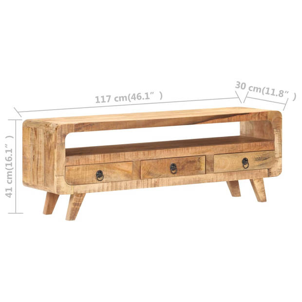 vidaXL Tv-meubel 117x30x41 cm massief ruw mangohout