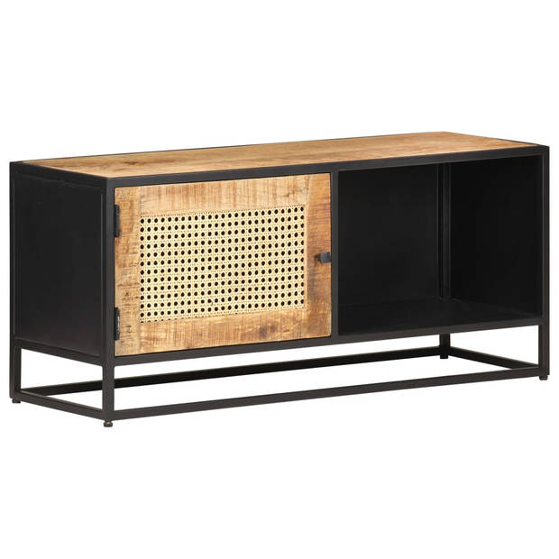 The Living Store - Massief mangohouten TV-meubel - Hifi-kast - 90 x 30 x 40 cm - Rustieke charme