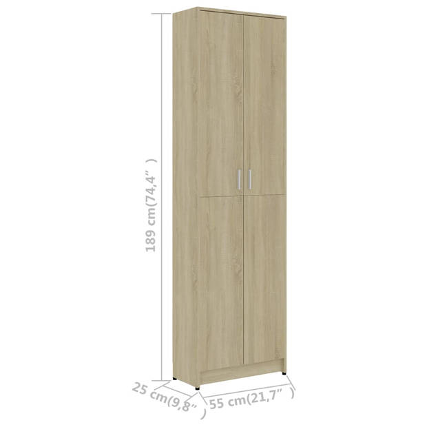 The Living Store Halkast Compacte Kledingkast - 55x25x189cm - Hoogwaardig spaanplaat