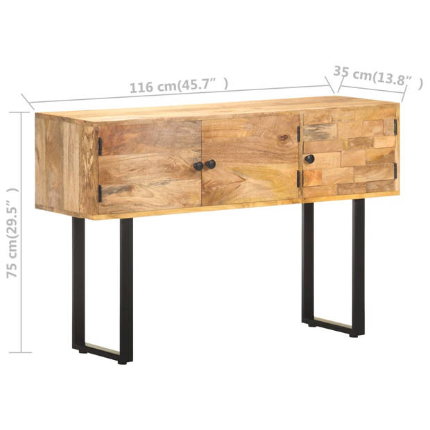 vidaXL Dressoir 116x35x75 cm massief mangohout