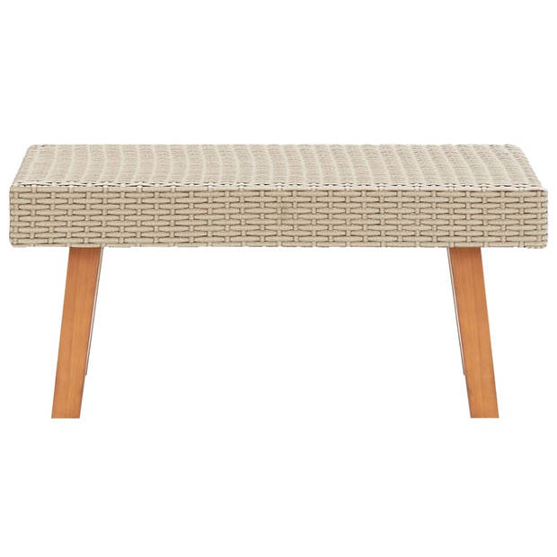 vidaXL 2-delige Loungeset met kussens poly rattan beige