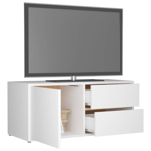 vidaXL Tv-meubel 80x34x36 cm bewerkt hout wit