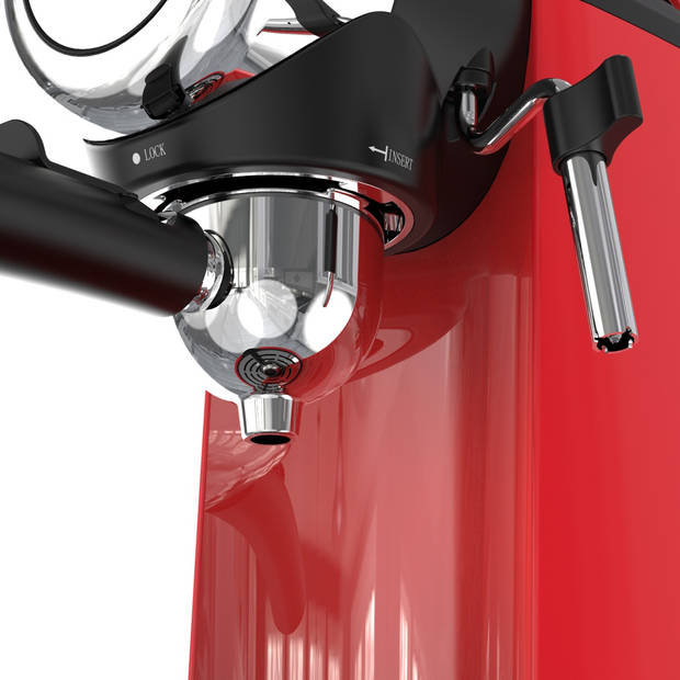 TurboTronic CM24 Espresso Machine Retro Pistonmachine 3.5 Bar pomp - Rood