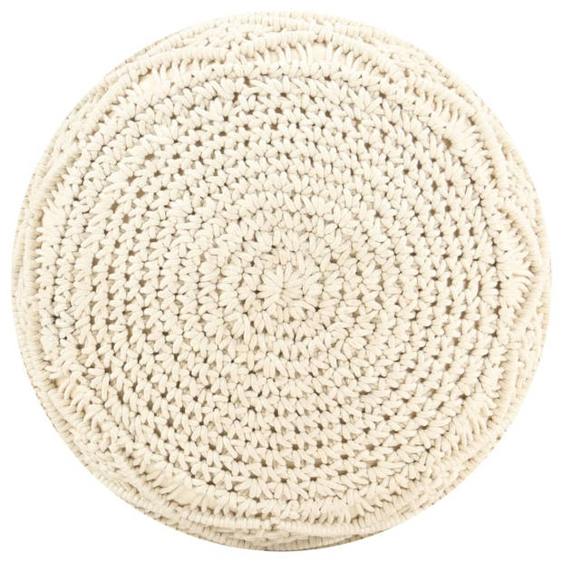 vidaXL Poef macramé handgemaakt 45x30 cm katoen