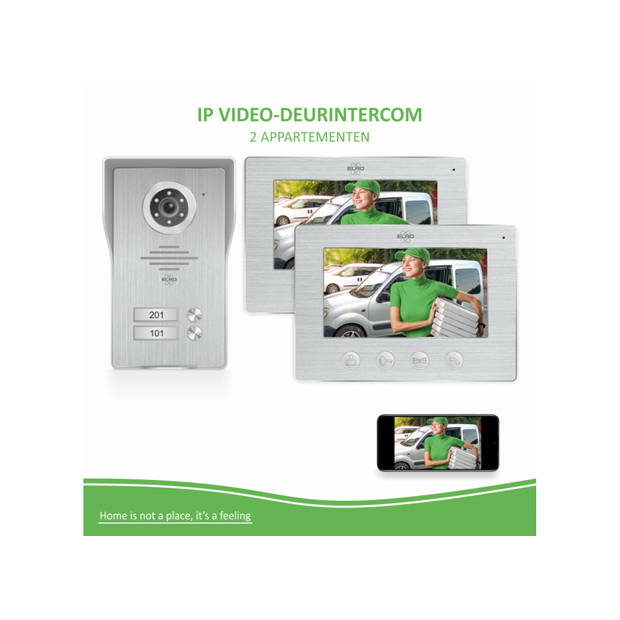 ELRO DV477IP2 Wifi IP Video Deur Intercom - met 2x 7 inch kleurenscherm - Bekijken en communiceren via App