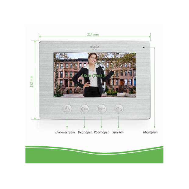 ELRO DV477IP2 Wifi IP Video Deur Intercom - met 2x 7 inch kleurenscherm - Bekijken en communiceren via App