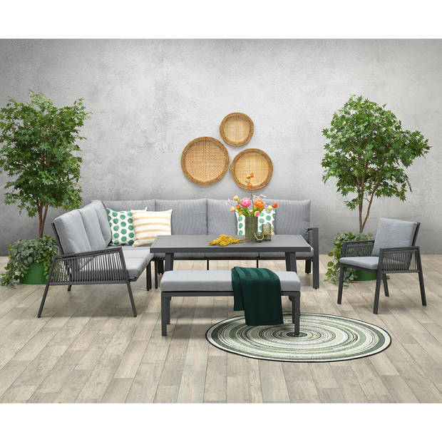 Garden Impressions Brendon lounge dining set 4-delig links - licht grijs