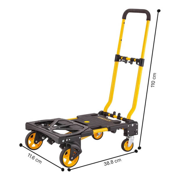 Stanley SXWTD-FT585 2-in-1 Steekwagen en Plateauwagen - Steekkar max. 70KG - Platformwagen max. 137KG - Transportwagen