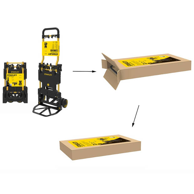 Stanley SXWTD-FT585 2-in-1 Steekwagen en Plateauwagen - Steekkar max. 70KG - Platformwagen max. 137KG - Transportwagen