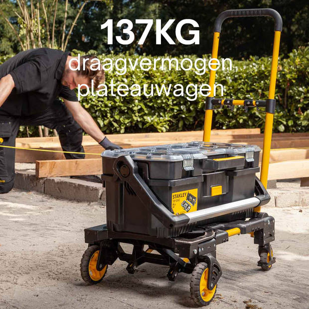 Stanley SXWTD-FT585 2-in-1 Steekwagen en Plateauwagen - Steekkar max. 70KG - Platformwagen max. 137KG - Transportwagen