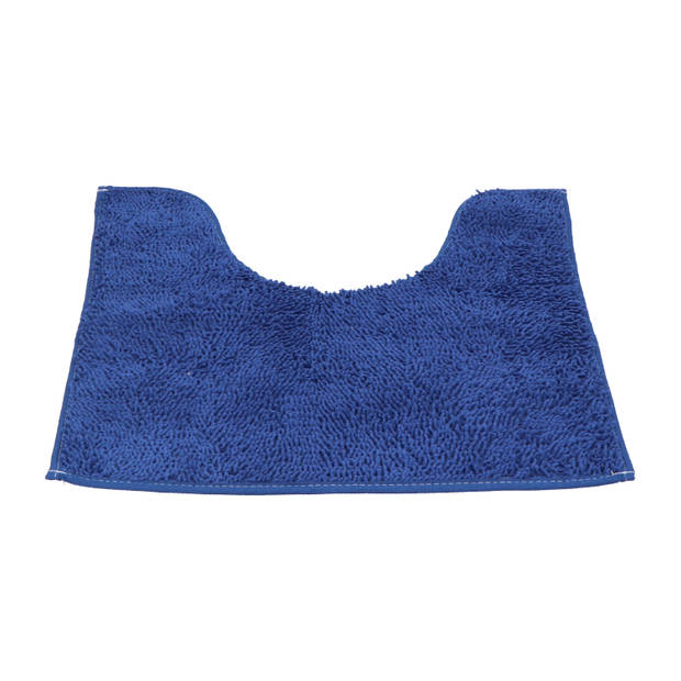 4goodz comfortabele Toiletmat polyester 45x50 cm - navy blauw